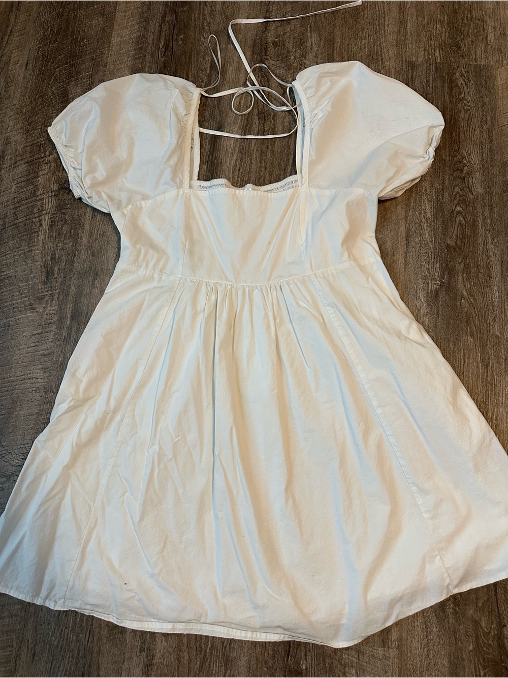 Draper James White Puff Sleeve Mini Dress
